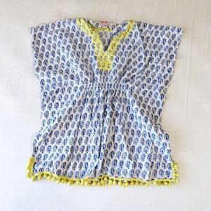 Stella & Dot Beach Girls Cover up S/M Blue White and yellow